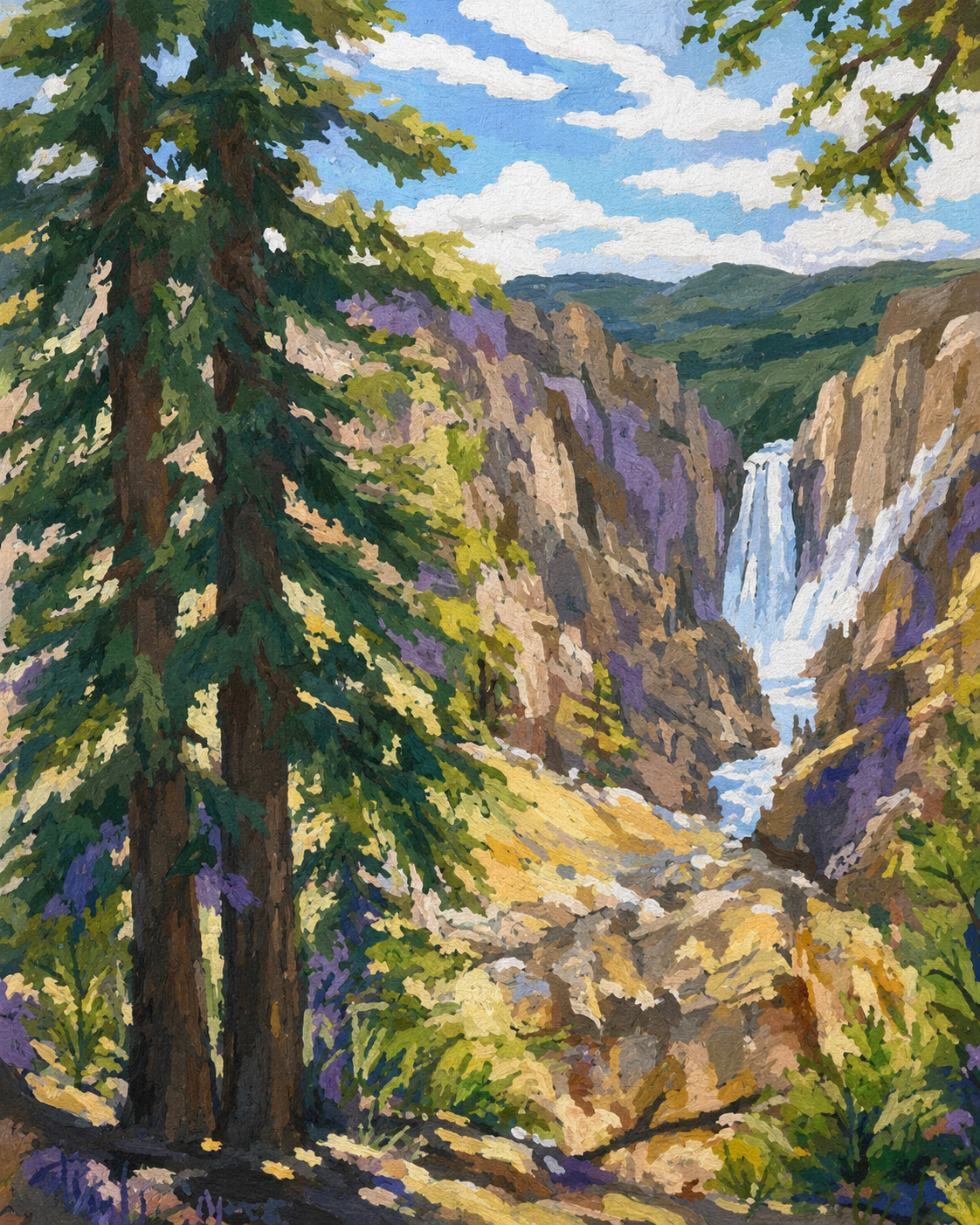 Grand Canyon of the Yellowstone Gouache Paint-by-Number Kit
