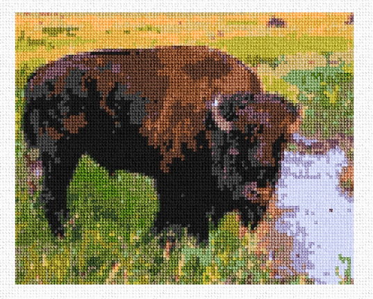 Bison in Yellowstone Needlepoint Kit