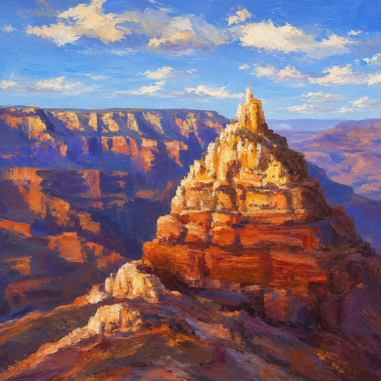 Gouache-style Grand Canyon painting